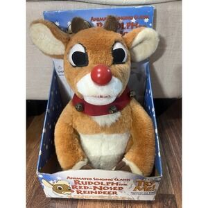 VTG Gemmy Singing Rudolph The Red Nosed Reindeer 12" Plush 1998 Original Box